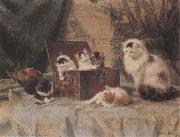 Henriette Ronner At Play Germany oil painting artist
